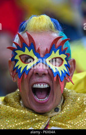 Le Spartak Stadium, Moscou, Russie. 3 juillet, 2018. FIFA Coupe du Monde de Football, tour de 16, la Colombie contre l'Angleterre ; ventilateur colombienne : Action Crédit Plus Sport/Alamy Live News Banque D'Images