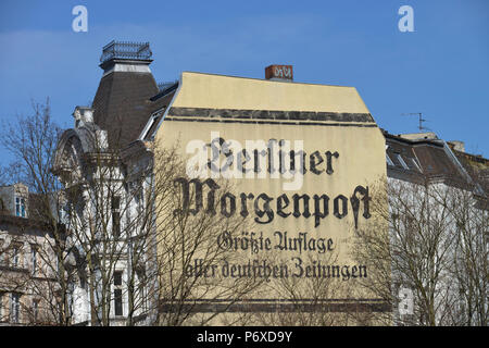 Werbung, Berliner Morgenpost, Wielandstrasse, Schöneberg, Berlin, Deutschland Banque D'Images