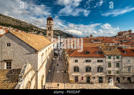 Rue piétonne Stradun, Dubrovnik, Croatie Banque D'Images