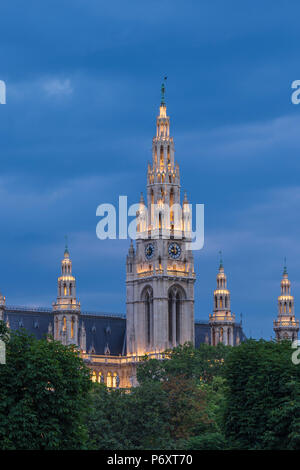 L'Autriche, Vienne, Burgtheater, de l'Hôtel de Ville Banque D'Images