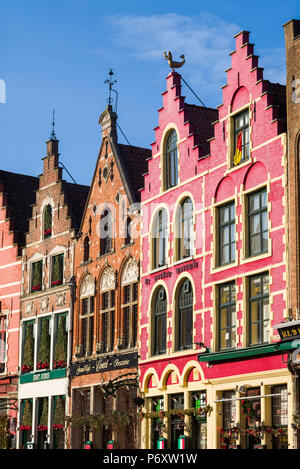 Belgique, Bruges, le Markt, la place du marché bâtiments Banque D'Images