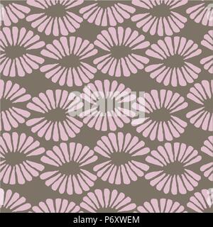 Seamless vector brown et rose avec motif fleurs rétro Illustration de Vecteur