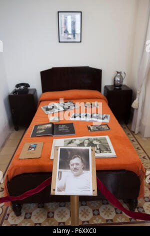 Cuba, La Havane, La Habana Vieja, l'hôtel Ambos Mundos, intérieur de Pièce 511, autrefois occupée par l'écrivain Ernest Hemingway Banque D'Images