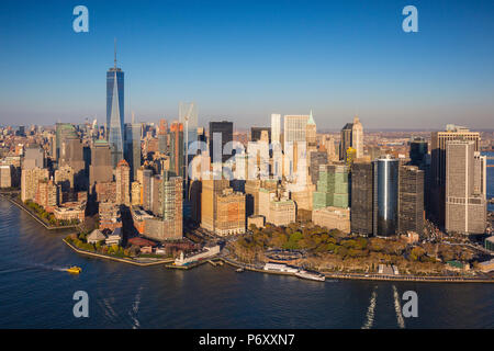 Vue aérienne sur le centre-ville de Manhattan, New York City, USA Banque D'Images