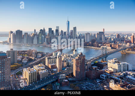 Le centre-ville de Manhattan et de Brooklyn, New York City, USA Banque D'Images