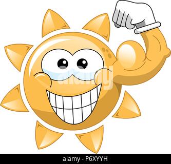 Caricature montrant bien isolés biceps Illustration de Vecteur