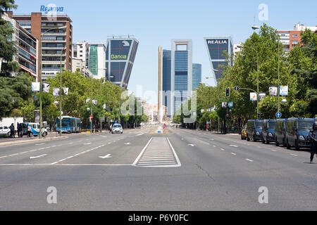 Paseo de la Castellana à Madrid au cours d'une grève de mineurs Banque D'Images