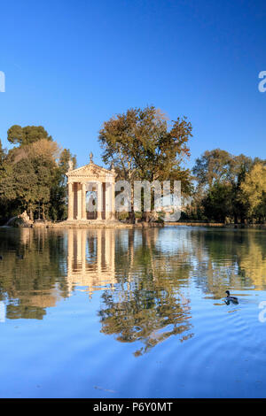 L'Italie, Rome, la Villa Borghese lake Banque D'Images