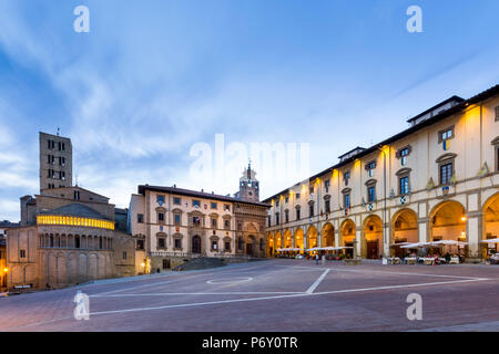 L'Italie. La toscane. District d'Arezzo. Val di Chiana Arezzo. Piazza Grande. Banque D'Images