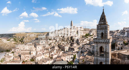 San Pietro Barisano église et Sassi di Matera (site du patrimoine mondial de l'UNESCO), Matera, Basilicate, Italie Banque D'Images