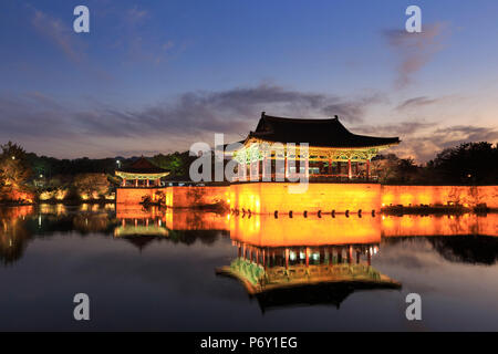 La Corée du Sud, Gyeongsanbuk-do, Gyeongju (Unesco Site), Anapji Pond Banque D'Images