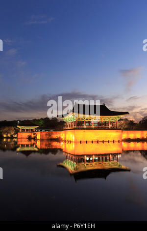 La Corée du Sud, Gyeongsanbuk-do, Gyeongju (Unesco Site), Anapji Pond Banque D'Images