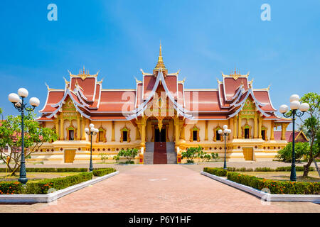 Wat Thatluang Neua, résidence du patriarche suprême du bouddhisme au Laos, Vientiane, Laos Banque D'Images