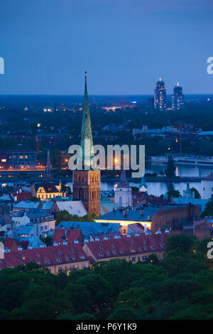 La Lettonie, Riga, portrait de la vieille ville de Riga, Riga, soir Banque D'Images