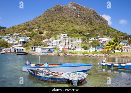 St Vincent et les Grenadines, Union Island, Ashton, bateau de pêche Banque D'Images