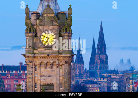 Royaume-uni, Ecosse, Edimbourg, Tour de Balmoral Hotel Banque D'Images