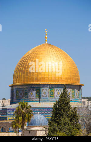 Israël, Jérusalem, Vieille Ville, le Mont du Temple, Dôme du Rocher Banque D'Images