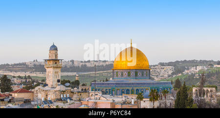Israël, Jérusalem, Vieille Ville, le Mont du Temple, Dôme du Rocher Banque D'Images