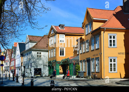 Maisons en bois dans la vieille ville de Bergen. Bergen, Norvège Banque D'Images