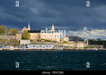 La forteresse d'Akershus (Akershus Festning), l'emblématique gardien d'Oslo. La Norvège Banque D'Images