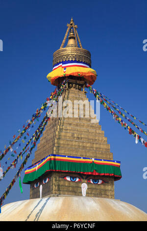 Le Népal, Katmandou, Bodhnath Stupa (Boudha) Banque D'Images