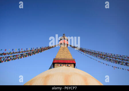 Le Népal, Katmandou, Bodhnath Stupa (Boudha) Banque D'Images