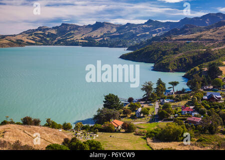 Nouvelle Zélande, île du Sud, Christchurch-Rapaki Rapaki, vue de Bay Banque D'Images