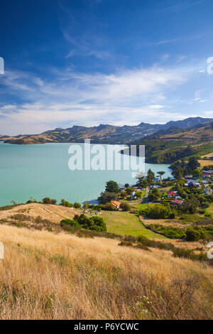 Nouvelle Zélande, île du Sud, Christchurch-Rapaki Rapaki, vue de Bay Banque D'Images