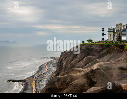 Côte du quartier Miraflores, Lima, Pérou Banque D'Images