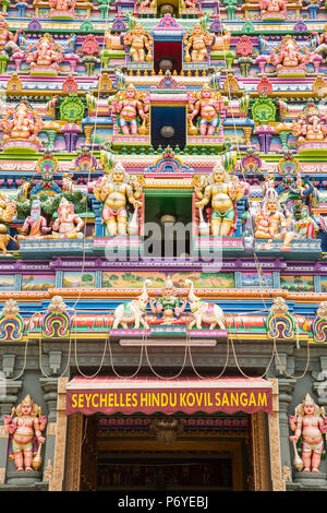 Temple Hindou, Victoria, Mahe, Seychelles Banque D'Images