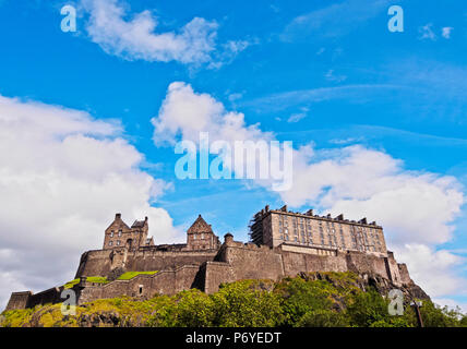 Royaume-uni, Ecosse, Lothian, Édimbourg, vue sur le château. Banque D'Images