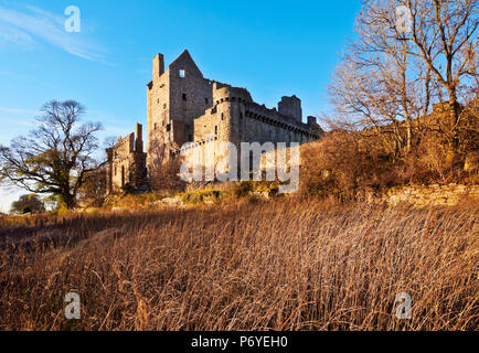 Royaume-uni, Ecosse, Lothian, Édimbourg, vue de l'Craigmillar Castle. Banque D'Images