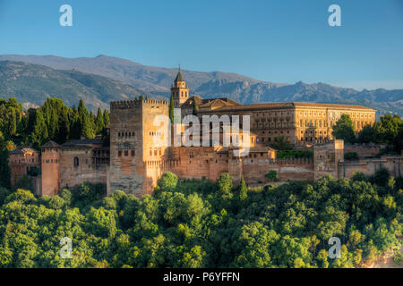 De l'Alhambra Albaicin, Site du patrimoine mondial de l'UNESCO, Grenade, Andalousie, Espagne Banque D'Images