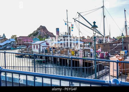 L'attraction dans le port méditerranéen situé dans Tokyo Disneysea Urayasu, Chiba, Japon Banque D'Images