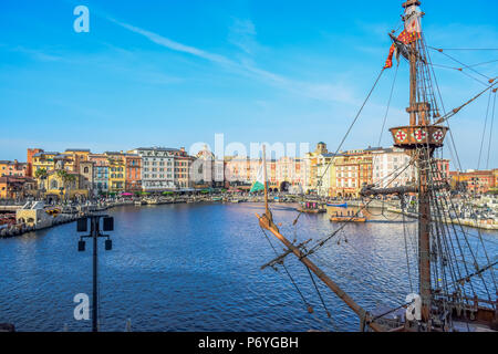 L'attraction dans le port méditerranéen situé dans Tokyo Disneysea Urayasu, Chiba, Japon Banque D'Images