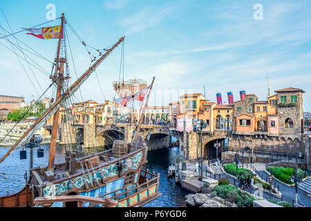 L'attraction dans le port méditerranéen situé dans Tokyo Disneysea Urayasu, Chiba, Japon Banque D'Images