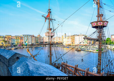 L'attraction dans le port méditerranéen situé dans Tokyo Disneysea Urayasu, Chiba, Japon Banque D'Images