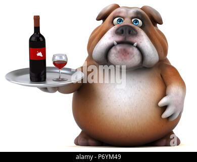 Bulldog Fun - 3D Illustration Banque D'Images