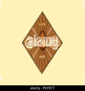 Le cacao et chocolat chaud. logos vintage moderne insignes pour la boutique menu. Vector illustration style de calligraphie. Pour les profilés, les étiquettes gravées à la main. dans de vieux croquis. Illustration de Vecteur