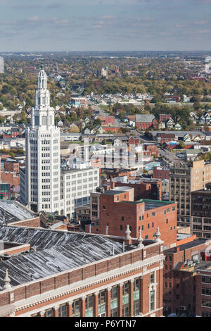 USA, New York, dans l'ouest de New York, Buffalo, élevée sur le centre-ville et de l'Electric Building Banque D'Images