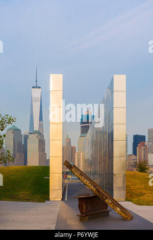 Un ciel vide 9/11 memorial en Libery State Park, New York, USA Banque D'Images