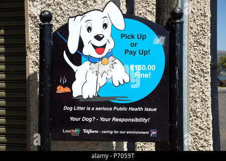 Litière chien avertissement, Carlingford Banque D'Images