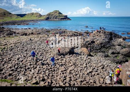 21/06/2018. L'Irlande du Nord, Royaume-Uni. La Chaussée des Géants en Irlande du Nord.Photo par Andrew Parsons Parsons/ Media Ltd Banque D'Images