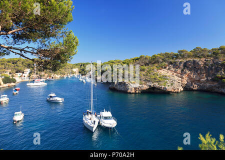 L'Espagne, Îles Baléares, Mallorca, plage de Cala Figuera Banque D'Images