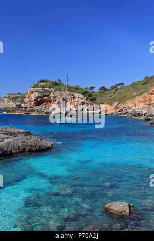 L'Espagne, Îles Baléares, Mallorca, Cala S'Almonia Beach Banque D'Images