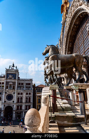 La Basilique St Marc de Venise, Italie, prises au cours du printemps. Banque D'Images