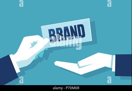 Concept de construction de la marque vector illustration sur fond bleu Illustration de Vecteur