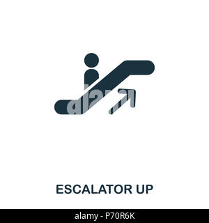 L'icône de l'Escalator. L'icône de style de ligne design. L'ASSURANCE-CHÔMAGE. Illustration de l'icône de l'escalator. Les pictogrammes isolé sur blanc. Prêt à utiliser dans la conception de sites web, applications, softw Banque D'Images