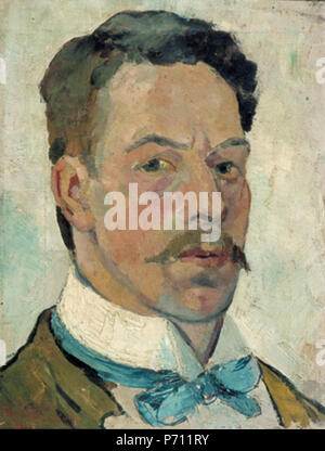 . L'auto-portrait. Titre alternatif(s) : Portrait.[4] 1913 221 Theo van Doesburg self-portrait 1913 Banque D'Images