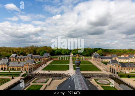 Avis de Vaux-le-Vicomte Château, Seine-et-Marne, France, Europe Banque D'Images